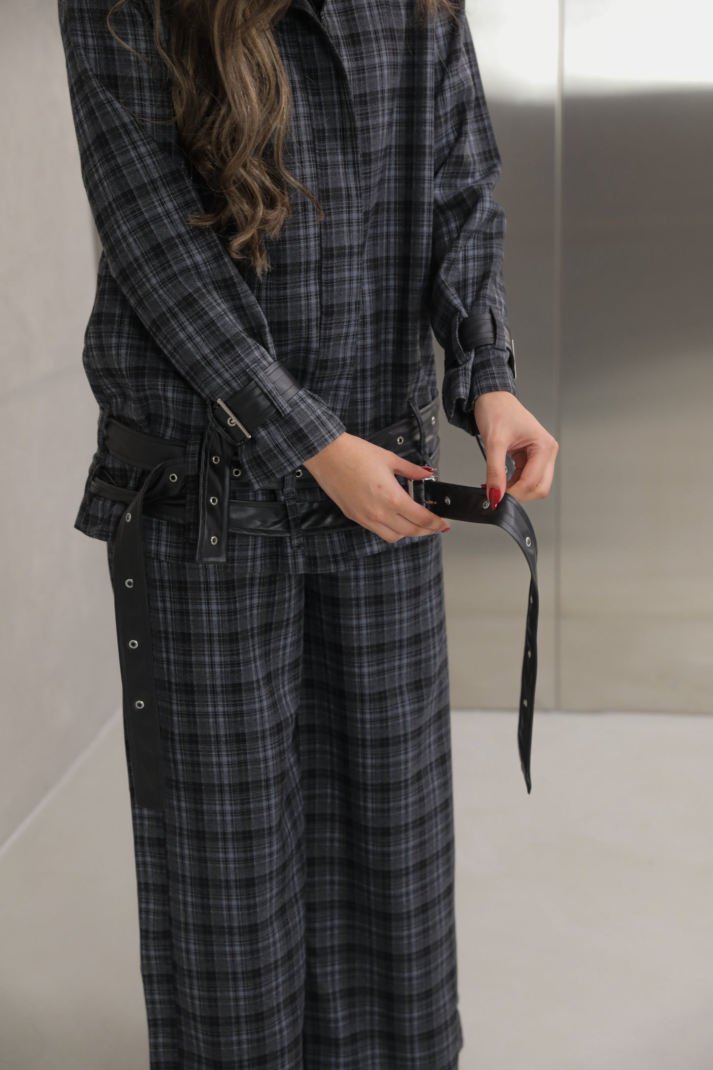 Strap Plaid Suit ✨