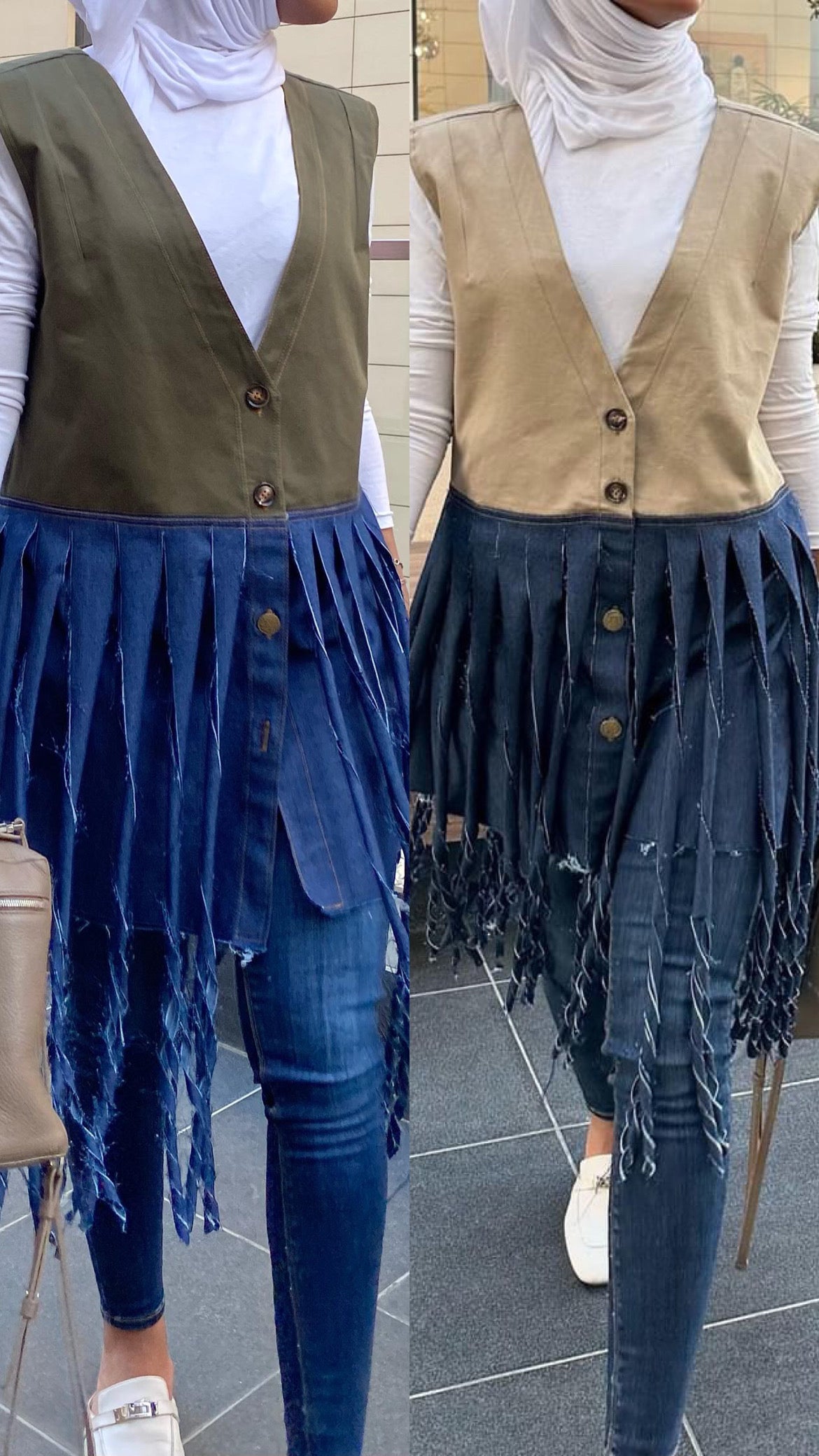 Fringe jeans vest