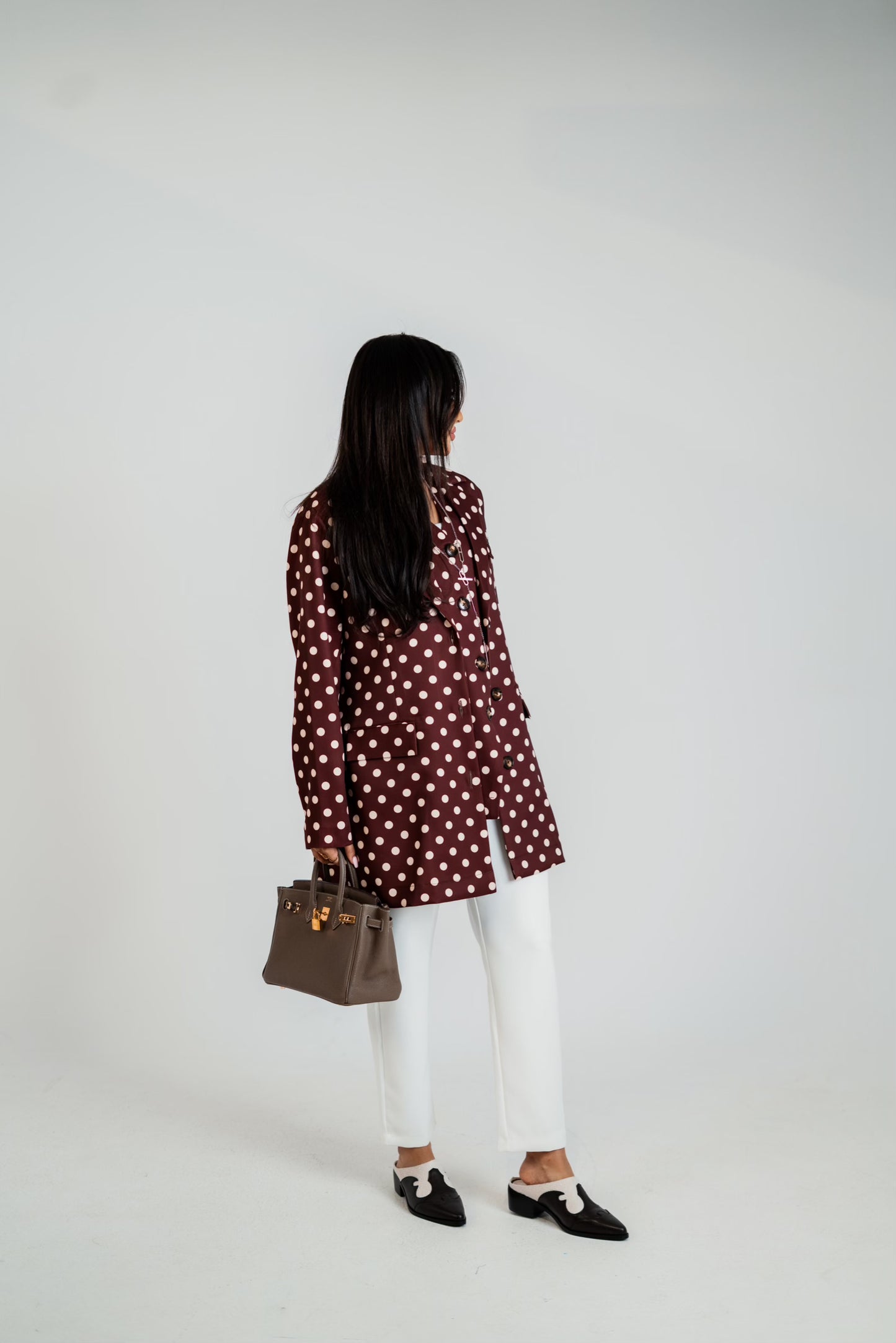 Polka Dot Blazer & Vest Set