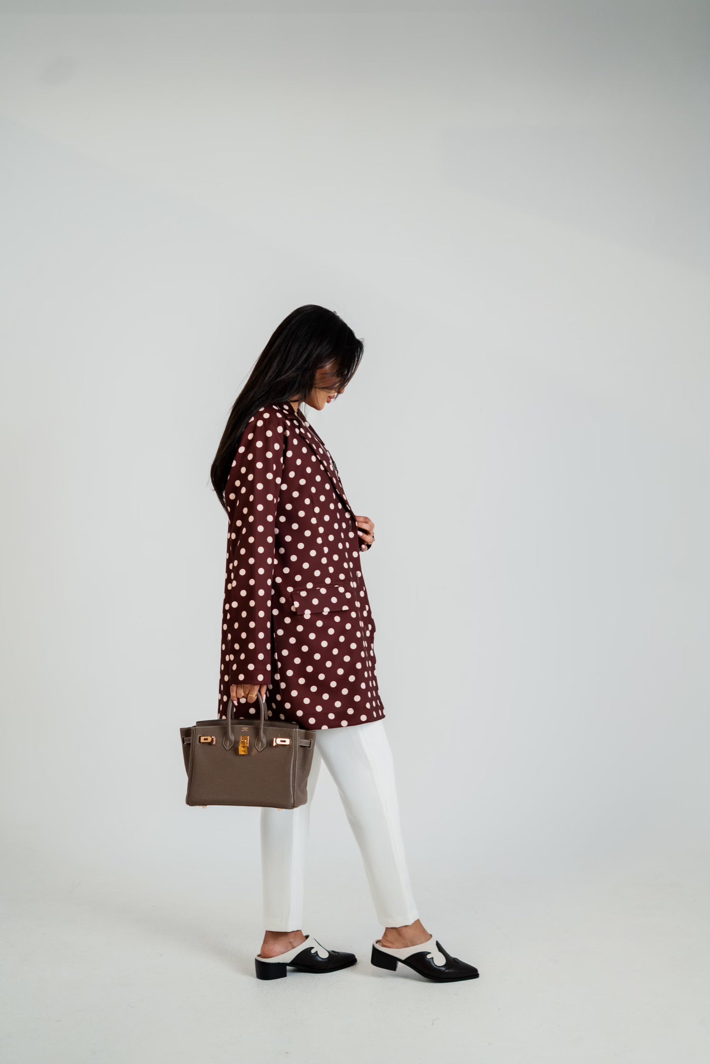 Polka Dot Blazer & Vest Set