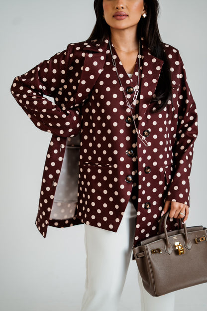 Polka Dot Blazer & Vest Set