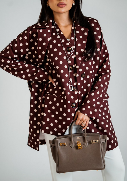 Polka Dot Blazer & Vest Set