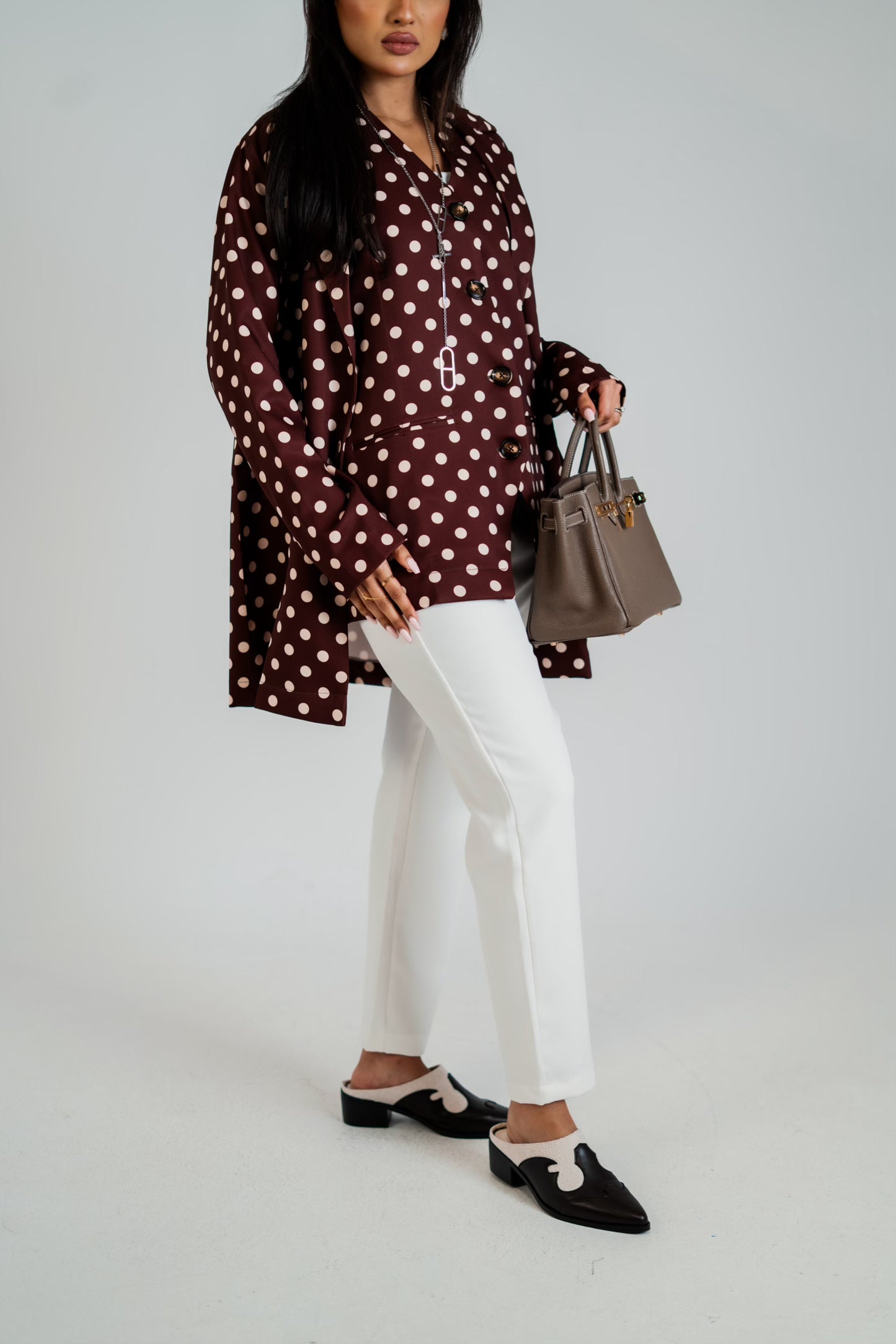 Polka Dot Blazer & Vest Set