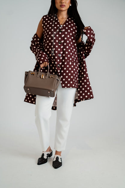 Polka Dot Blazer & Vest Set