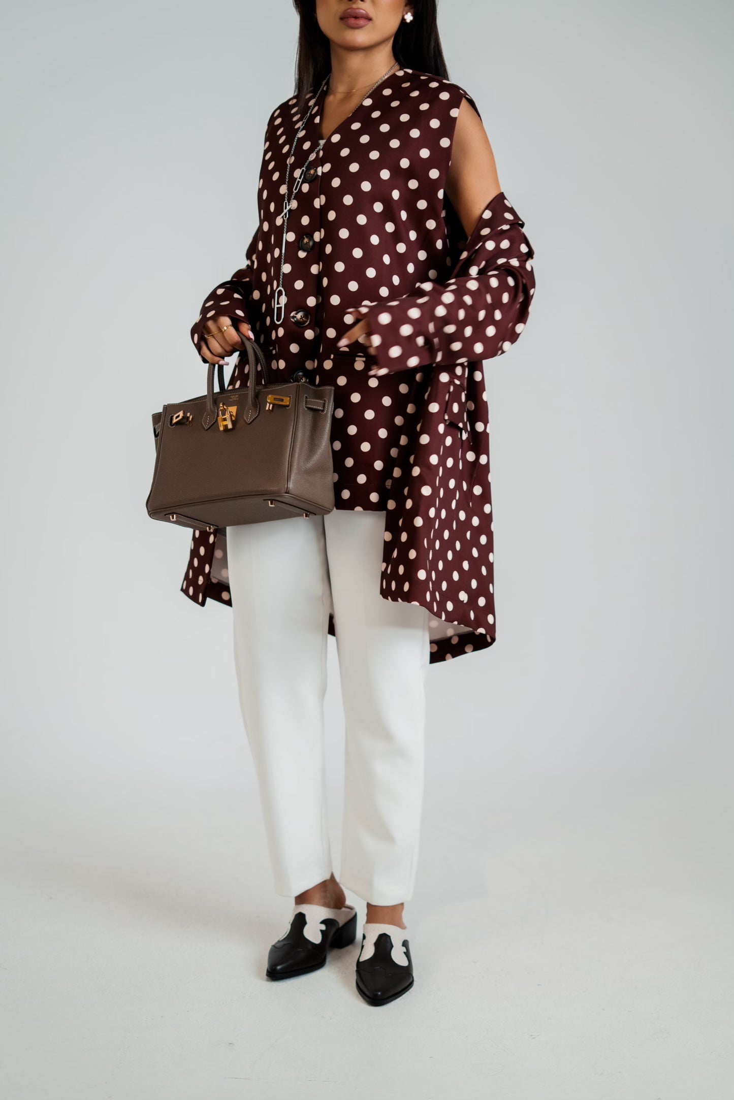 Polka Dot Blazer & Vest Set