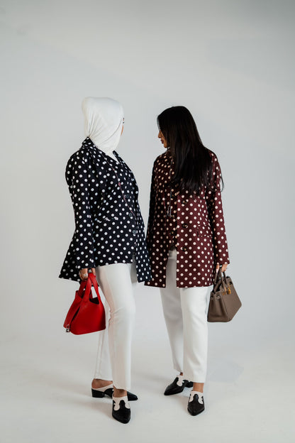 Polka Dot Blazer & Vest Set