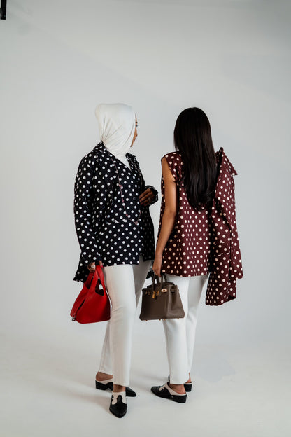 Polka Dot Blazer & Vest Set