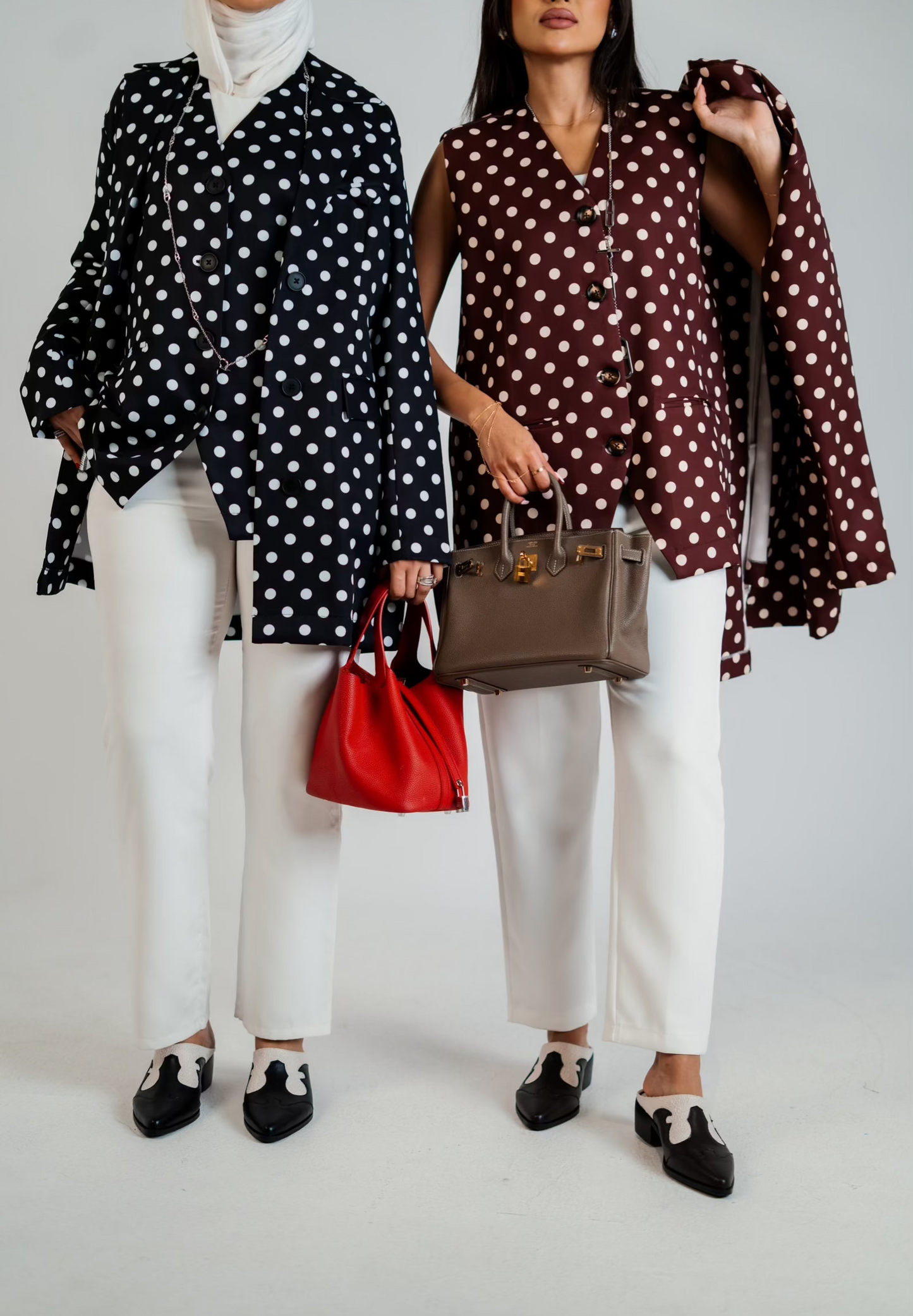 Polka Dot Blazer & Vest Set