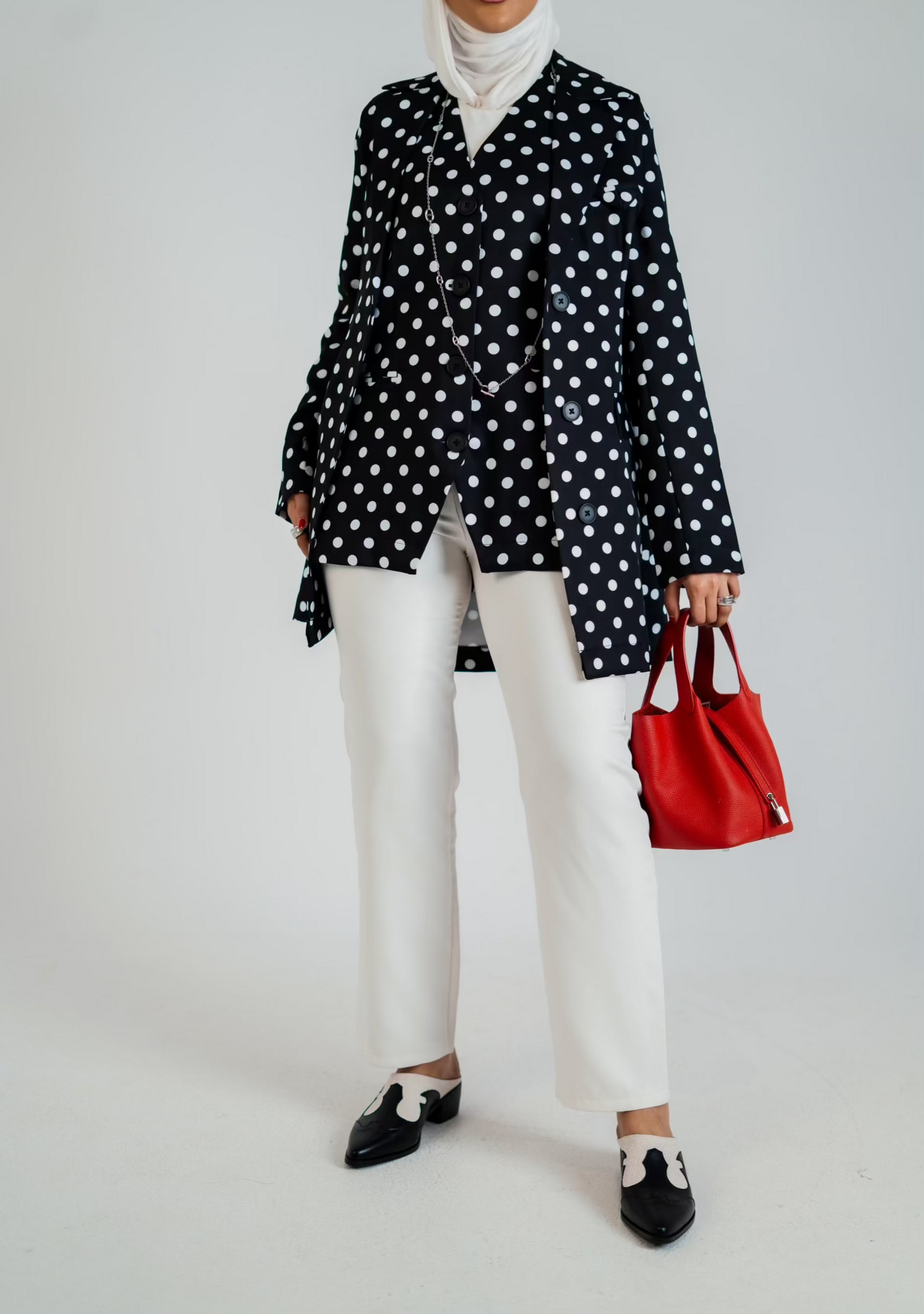Polka Dot Blazer & Vest Set