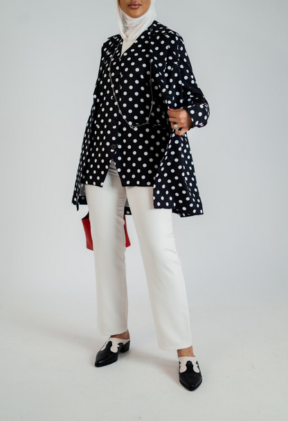 Polka Dot Blazer & Vest Set