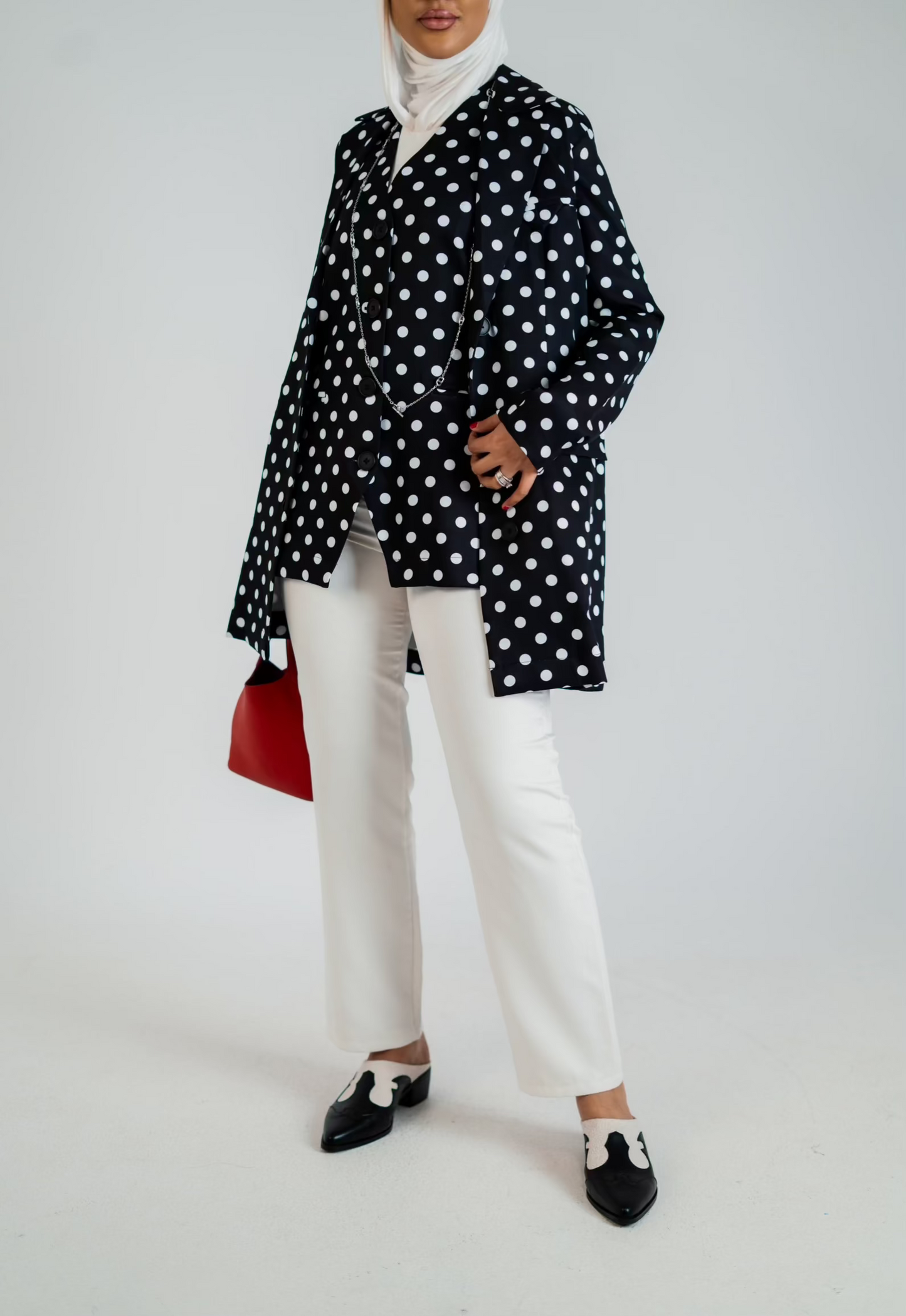 Polka Dot Blazer & Vest Set