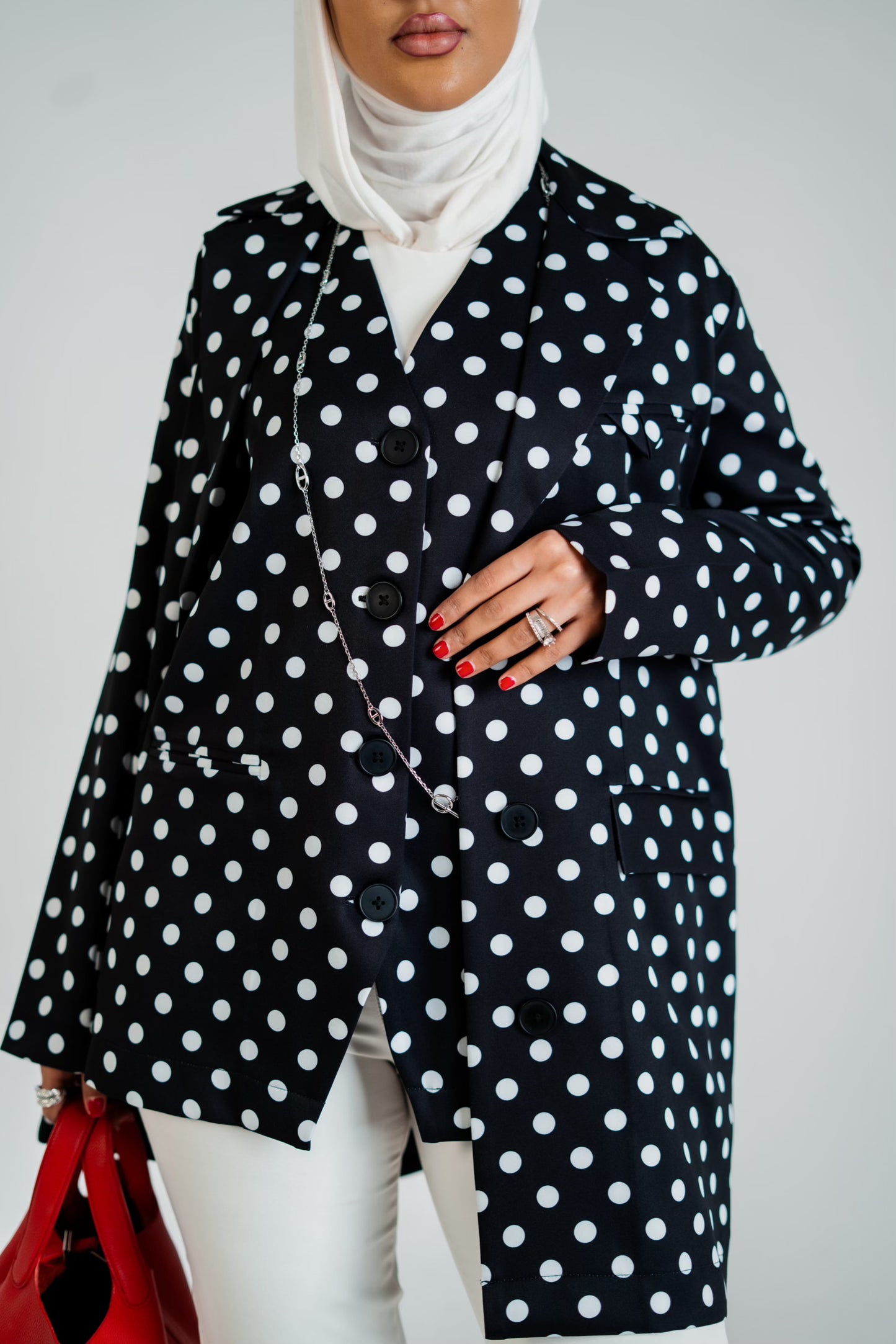 Polka Dot Blazer & Vest Set