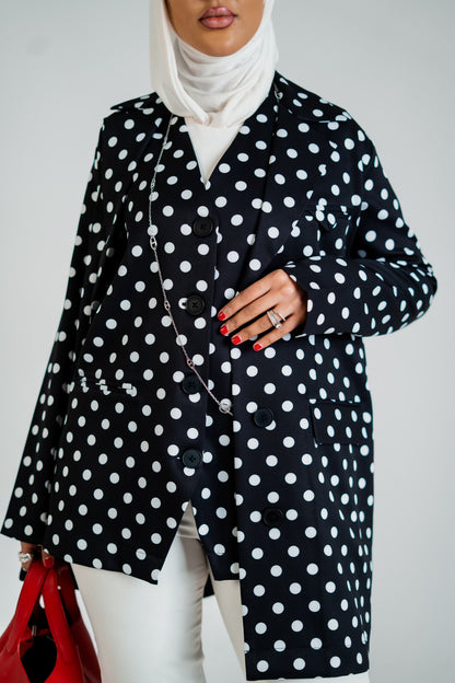 Polka Dot Blazer & Vest Set
