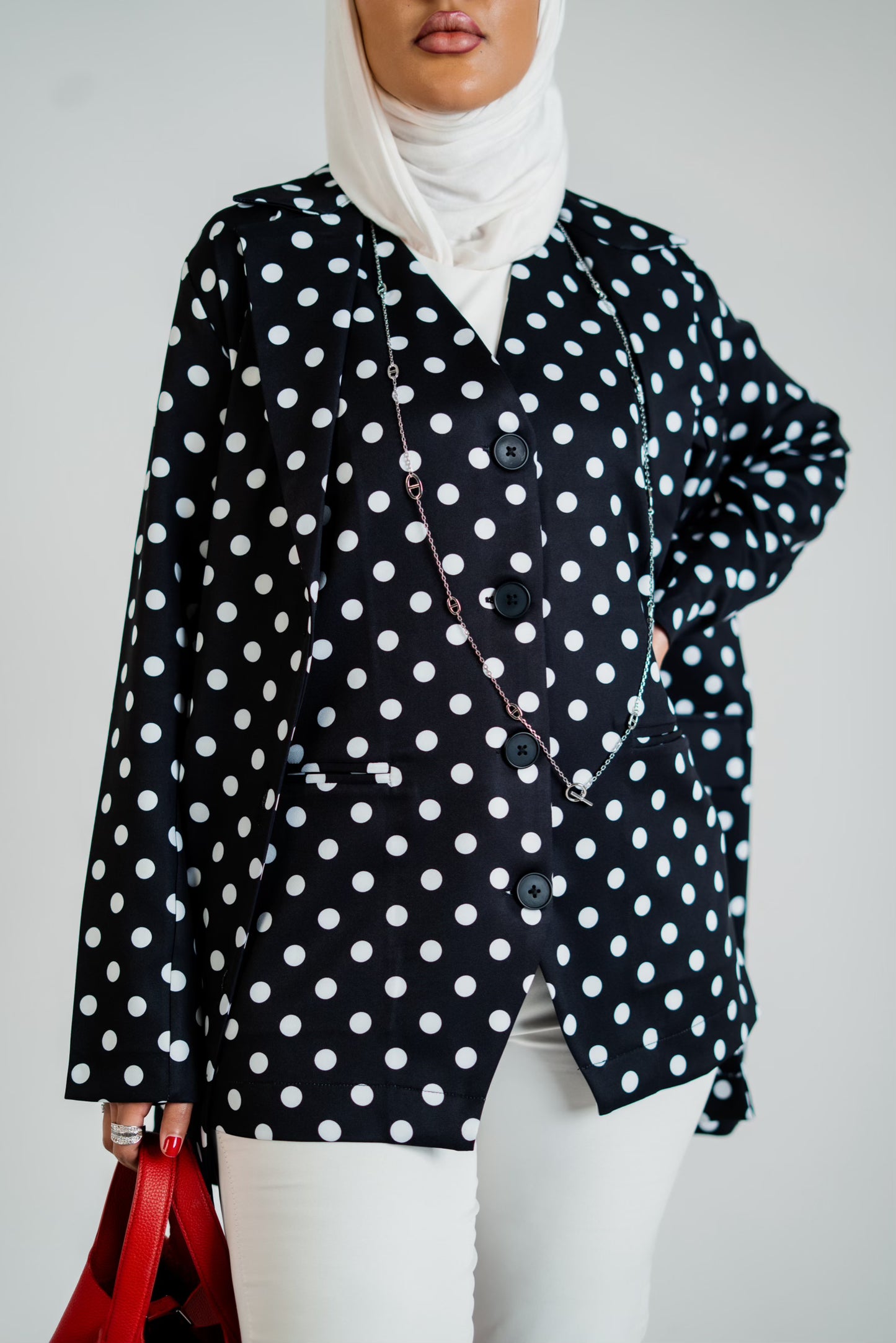 Polka Dot Blazer & Vest Set